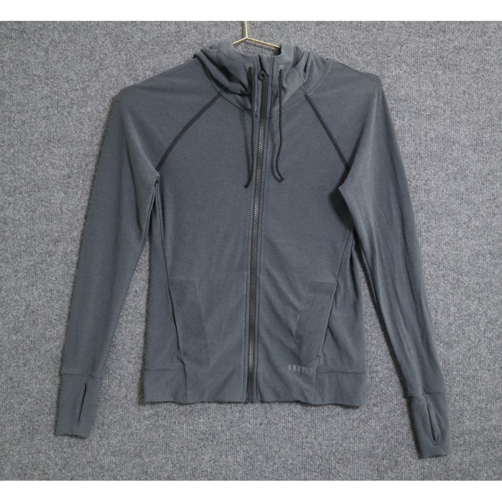 NO BULL Hoodie Women XS Gray Full Zip Hoody Mock Neck Everyday Athleisure